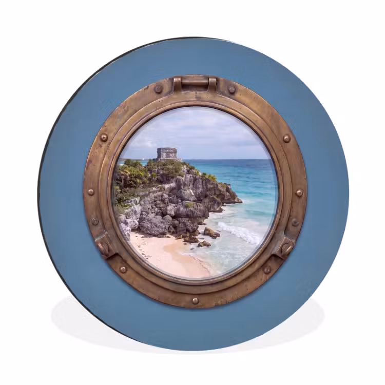 Wandcirkel - Aluminium - Gebouw - Strand - Zee — 1