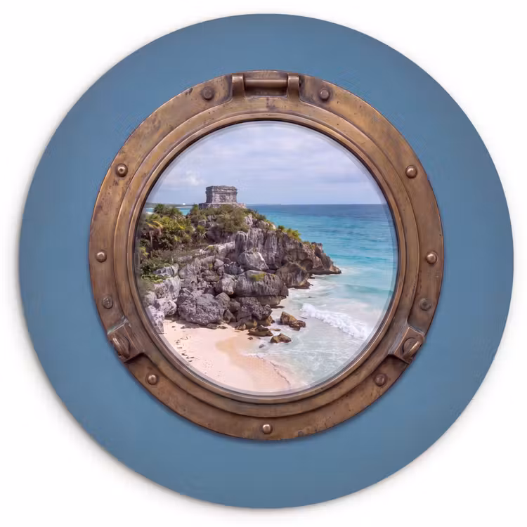 Wandcirkel - Glas - Gebouw - Strand - Zee — 1