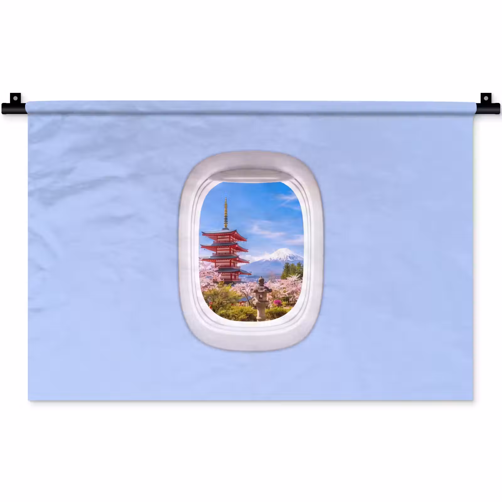 Wandkleed - Pagode - Berg - Bloesems — 1