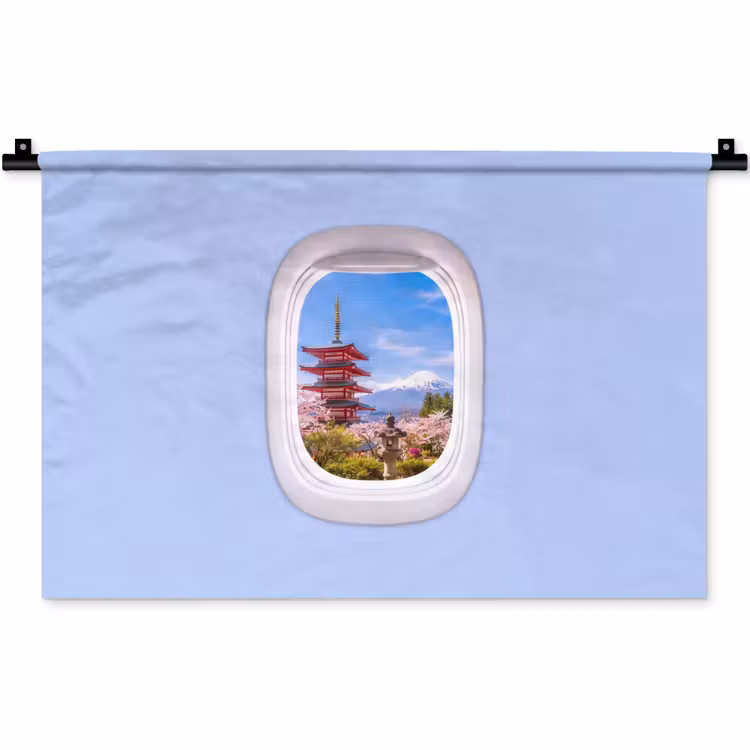 Wandkleed - Pagode - Berg - Bloesems — 1