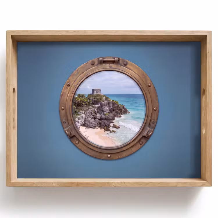 Dienblad - Gebouw - Strand - Zee — 1