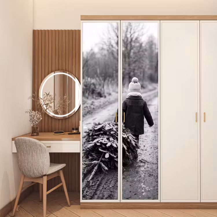 Deursticker - Kind - Boom - Winter — 5