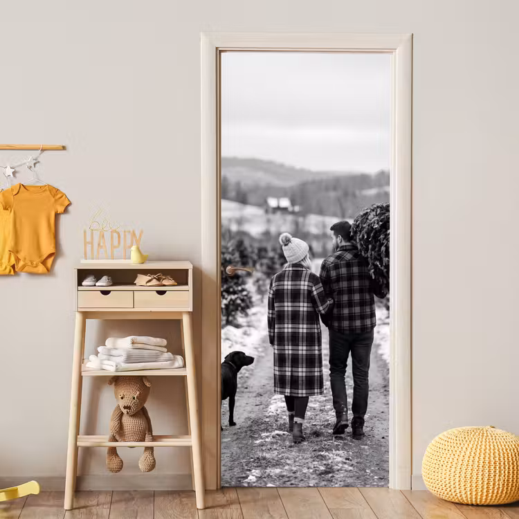 Deursticker - Mensen - Kerstboom - Winter — 6