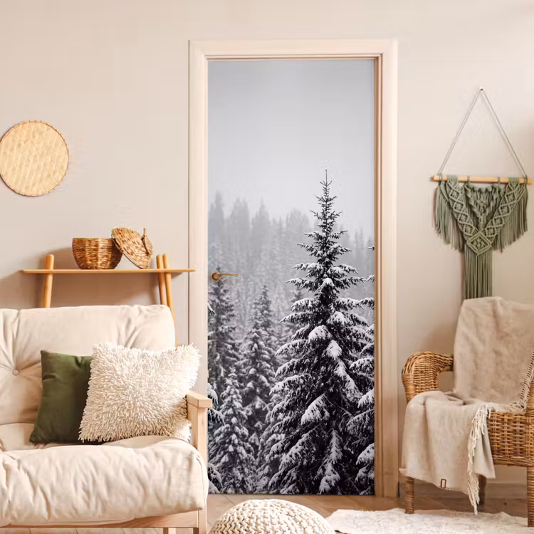 Deursticker - Bomen - Sneeuw - Natuur — 4