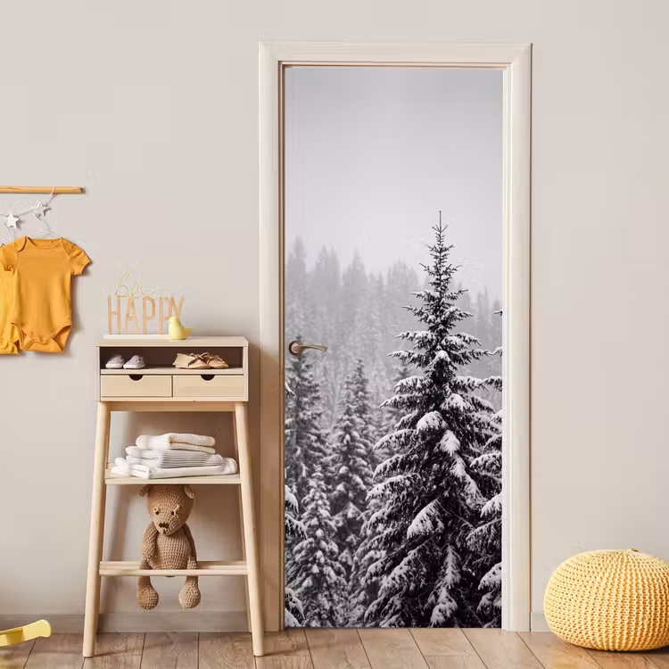 Deursticker - Bomen - Sneeuw - Natuur — 6
