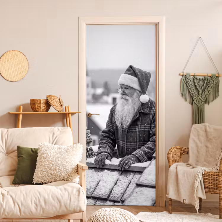 Deursticker - Kerstman - Dak - Sneeuw — 4