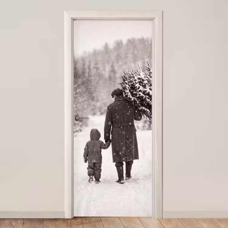 Deursticker - Man - Kind - Winter — 1