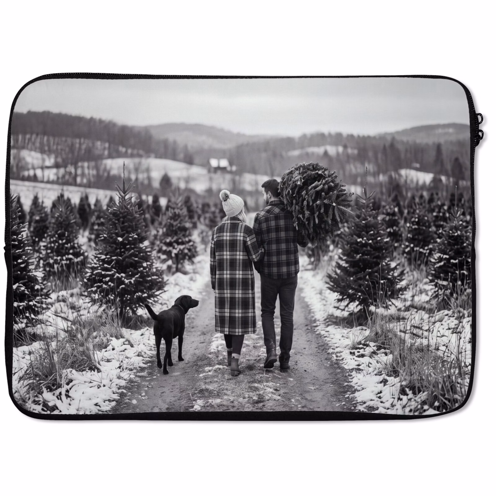 Laptophoes - Mensen - Kerstboom - Winter — 1