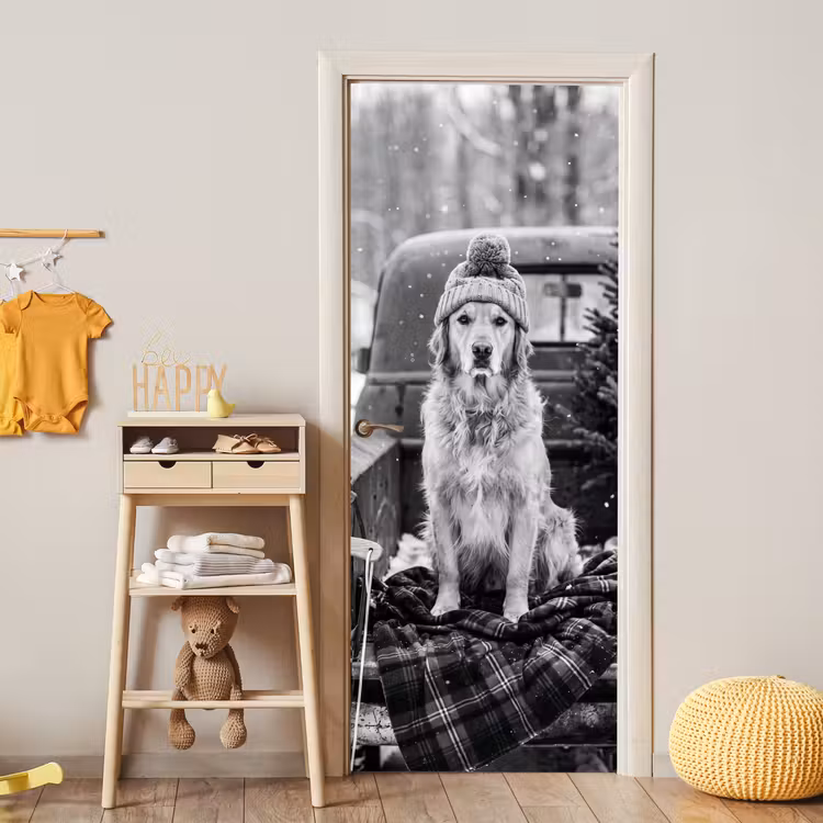 Deursticker - Hond - Muts - Winter — 6