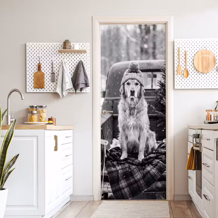 Deursticker - Hond - Muts - Winter — 7