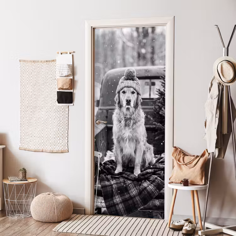 Deursticker - Hond - Muts - Winter — 8
