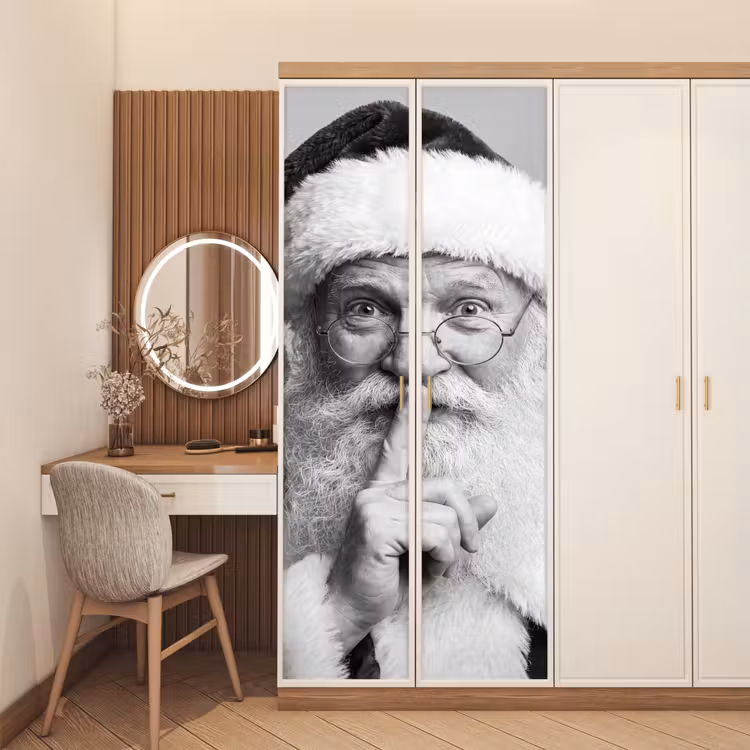 Deursticker - Kerstman - Zwart-wit - Kerst — 5