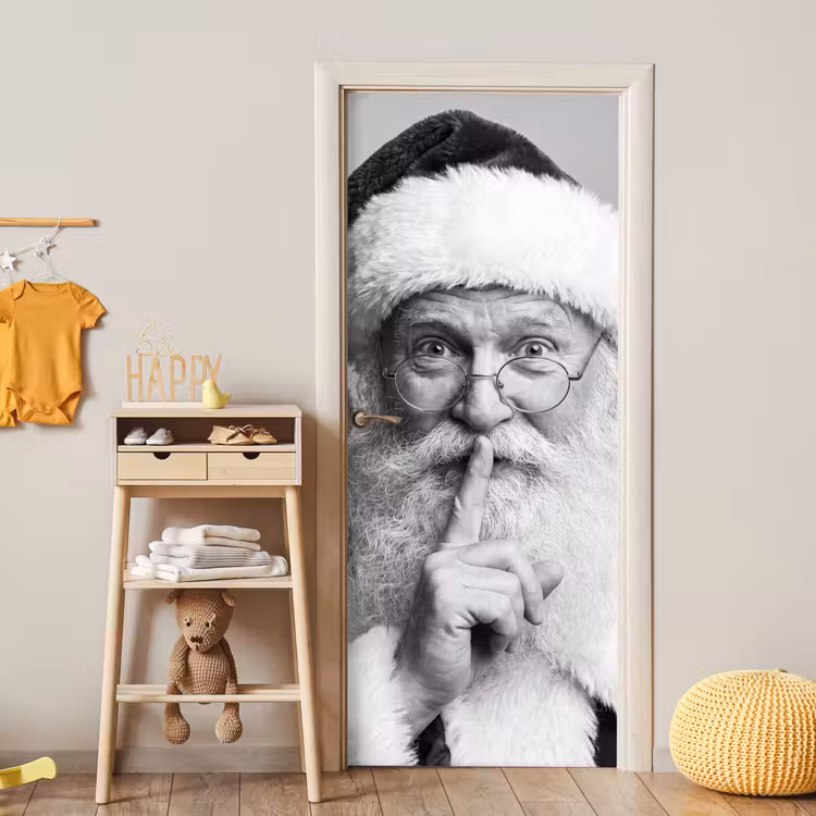 Deursticker - Kerstman - Zwart-wit - Kerst — 6