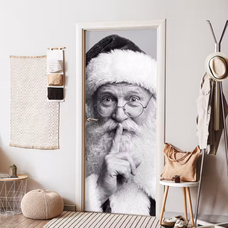 Deursticker - Kerstman - Zwart-wit - Kerst — 8