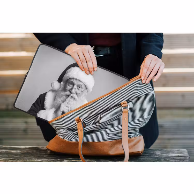 Laptophoes - Kerstman - Zwart-wit - Kerst — 4