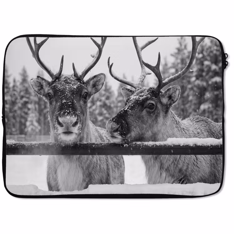 Laptophoes - Rendier - Sneeuw - Winter — 1