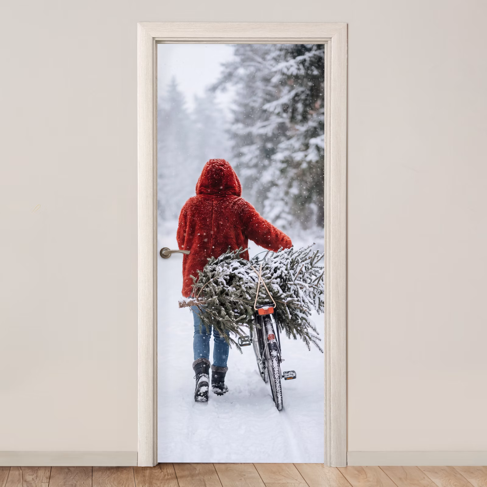 Deursticker - Persoon - Boom - Winter — 1