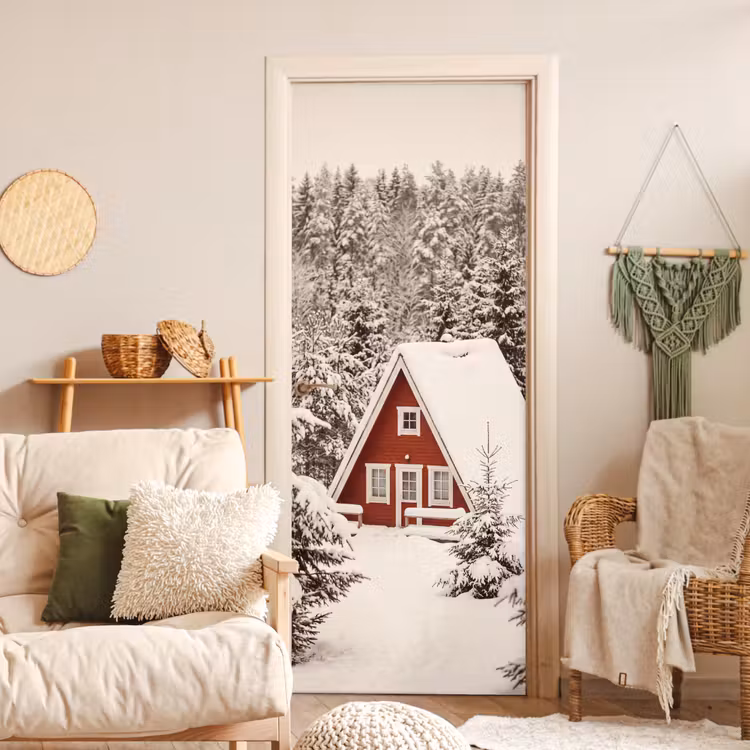 Deursticker - Huis - Winter - Sneeuw — 4
