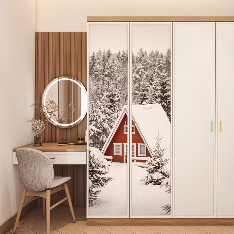Deursticker - Huis - Winter - Sneeuw — 5