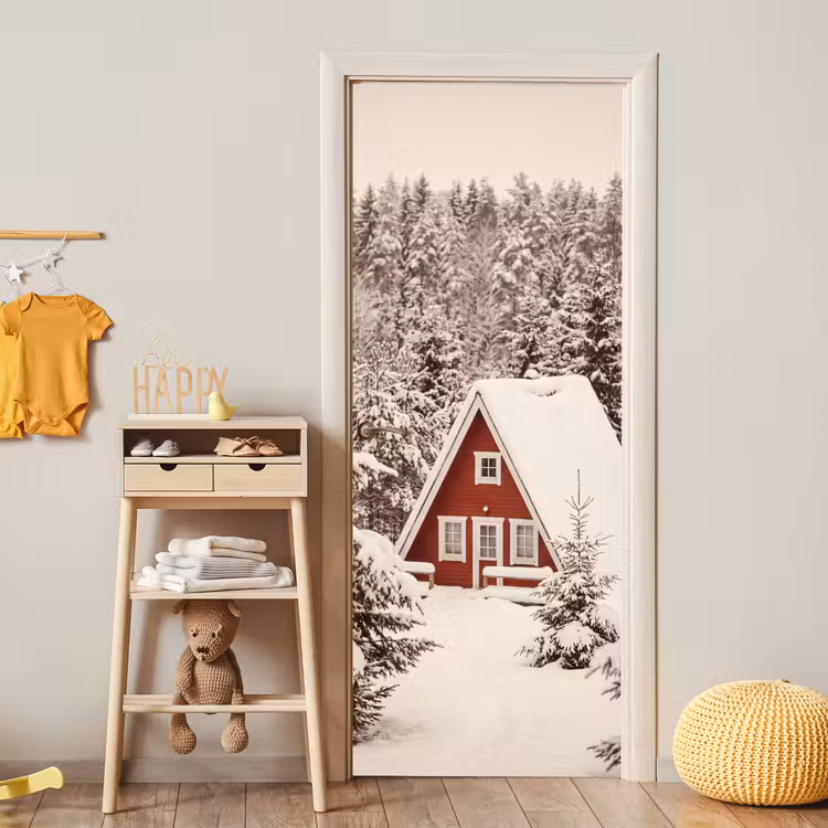 Deursticker - Huis - Winter - Sneeuw — 6