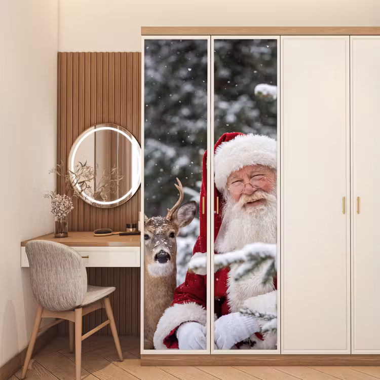 Deursticker - Kerstman - Hert - Sneeuw — 5