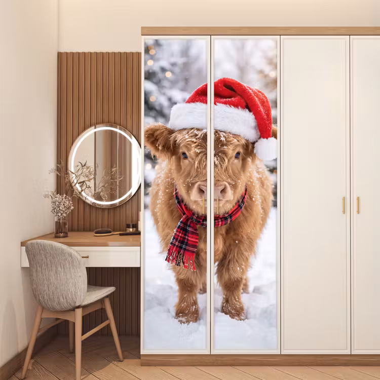Deursticker - Koe - Kerst - Sneeuw — 5