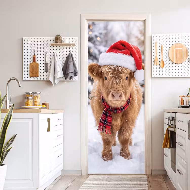 Deursticker - Koe - Kerst - Sneeuw — 7
