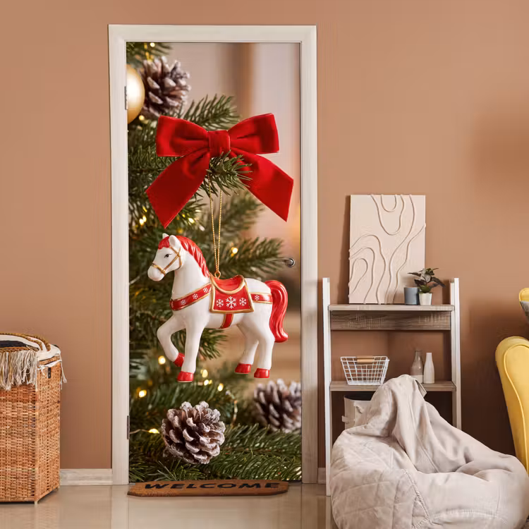 Deursticker - Paard - Kerst - Decoratie — 2