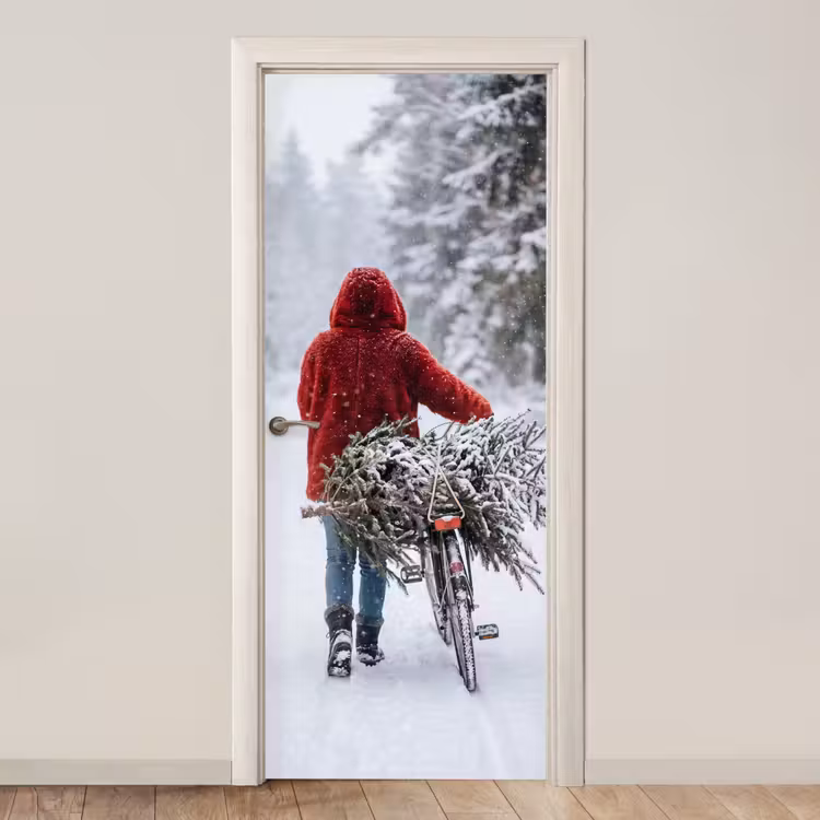 Deursticker - Persoon - Boom - Winter — 1