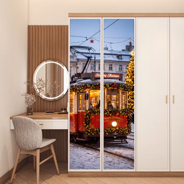 Deursticker - Tram - Kerst - Sneeuw — 5