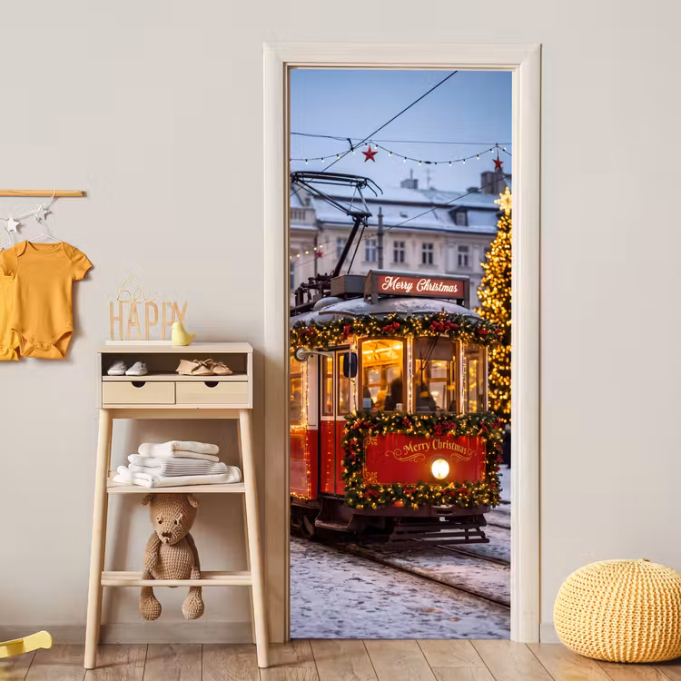 Deursticker - Tram - Kerst - Sneeuw — 6