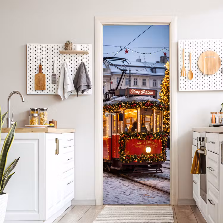 Deursticker - Tram - Kerst - Sneeuw — 7