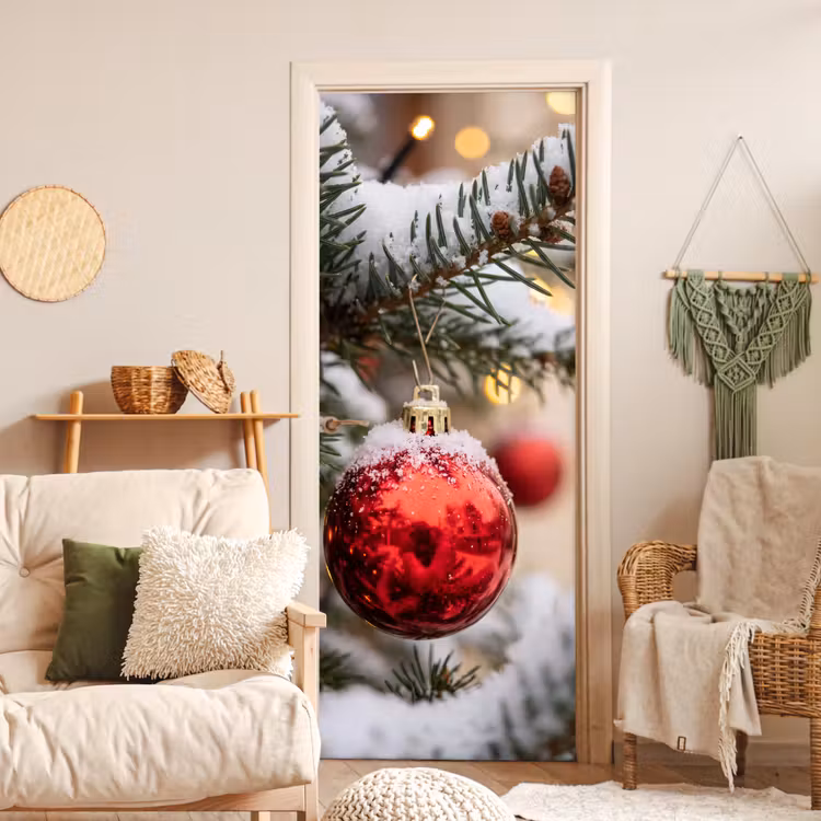 Deursticker - Kerstbal - Sneeuw - Winter — 4