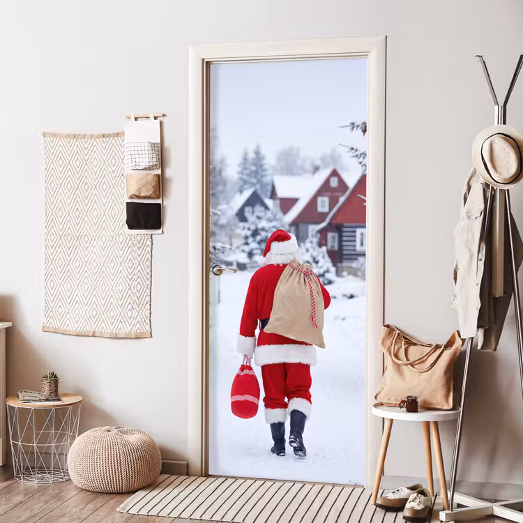 Deursticker - Kerstman - Sneeuw - Winter — 8