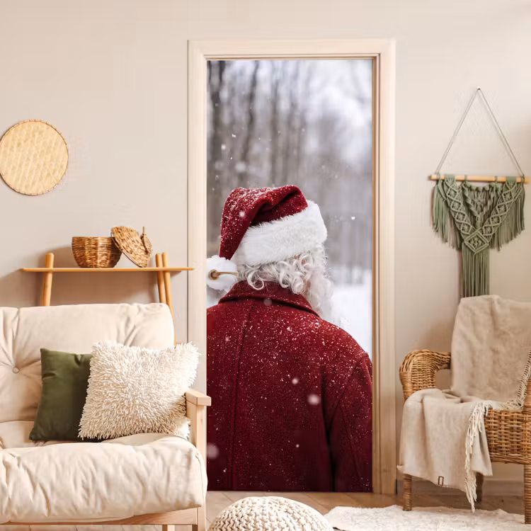 Deursticker - Kerstman - Winter - Sneeuw — 4