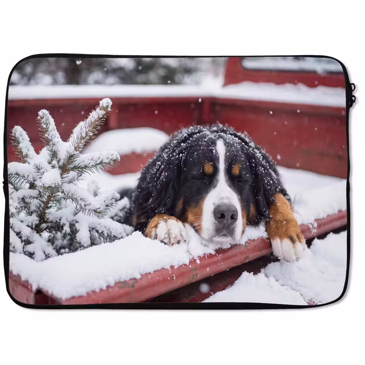 Laptophoes - Hond - Rode vrachtwagen — 1