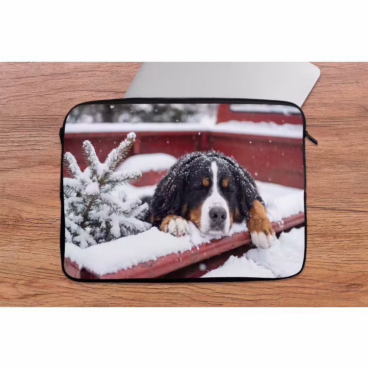 Laptophoes - Hond - Rode vrachtwagen — 2