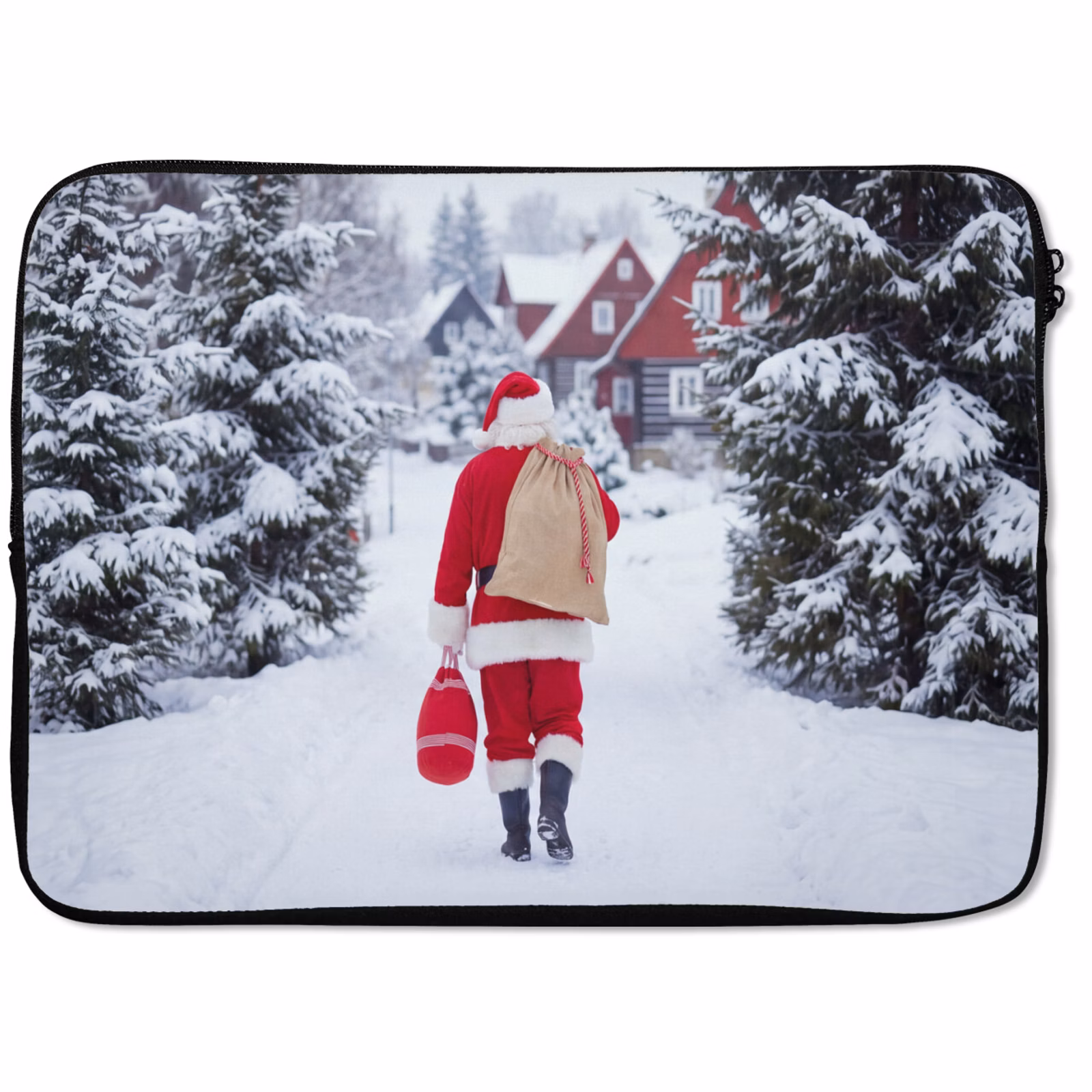 Laptophoes - Kerstman - Sneeuw - Winter — 1