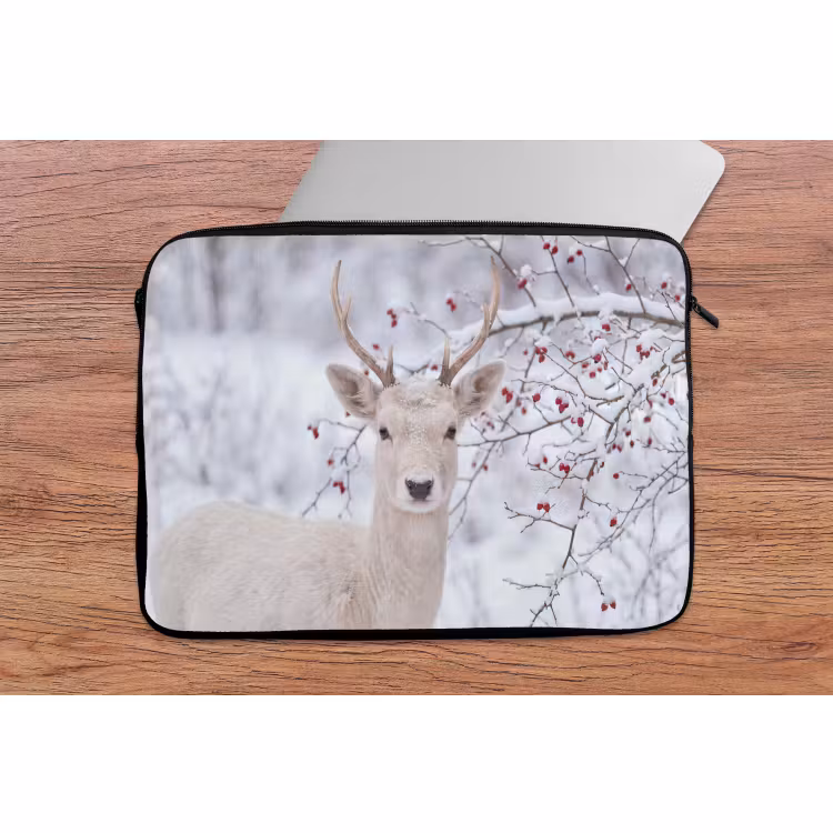 Laptophoes - Hert - Natuur - Sneeuw — 2
