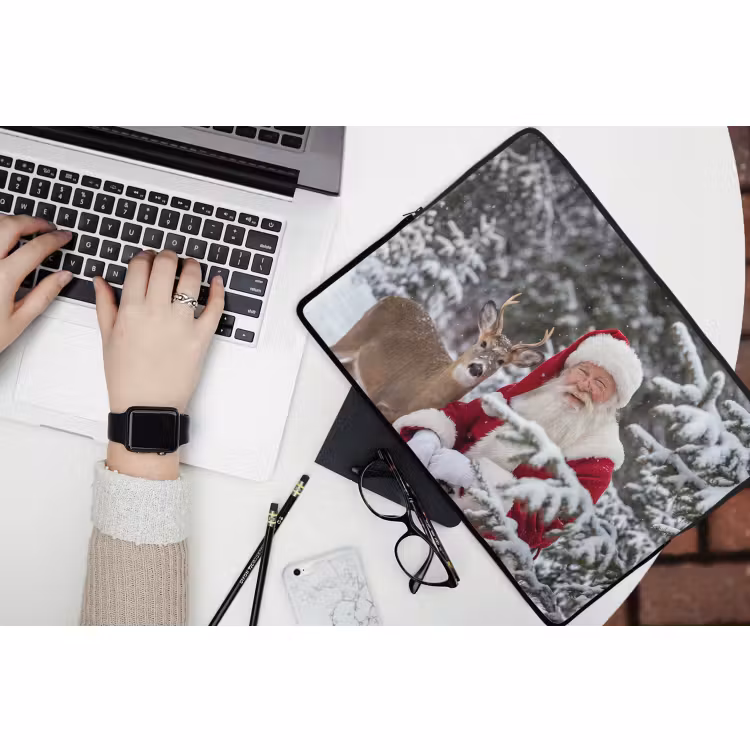 Laptophoes - Kerstman - Hert - Sneeuw — 3