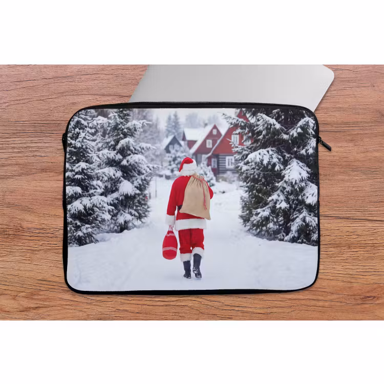 Laptophoes - Kerstman - Sneeuw - Winter — 2