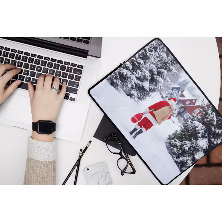 Laptophoes - Kerstman - Sneeuw - Winter — 3