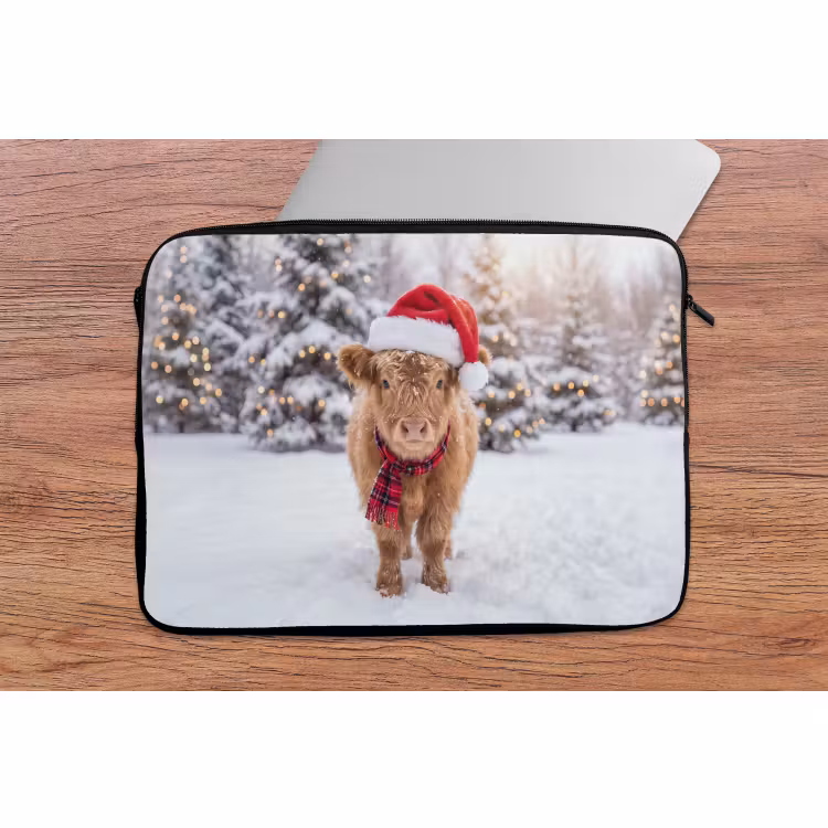 Laptophoes - Koe - Kerst - Sneeuw — 2
