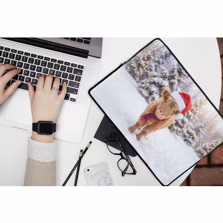 Laptophoes - Koe - Kerst - Sneeuw — 3