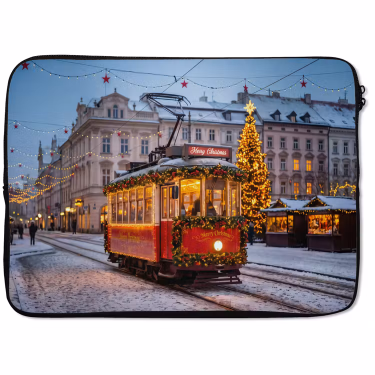 Laptophoes - Tram - Kerst - Sneeuw — 1