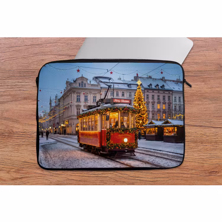 Laptophoes - Tram - Kerst - Sneeuw — 2