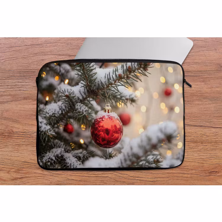 Laptophoes - Kerstbal - Sneeuw - Winter — 2