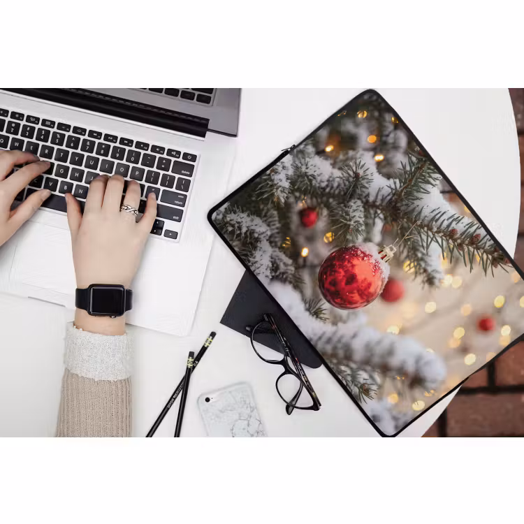 Laptophoes - Kerstbal - Sneeuw - Winter — 3