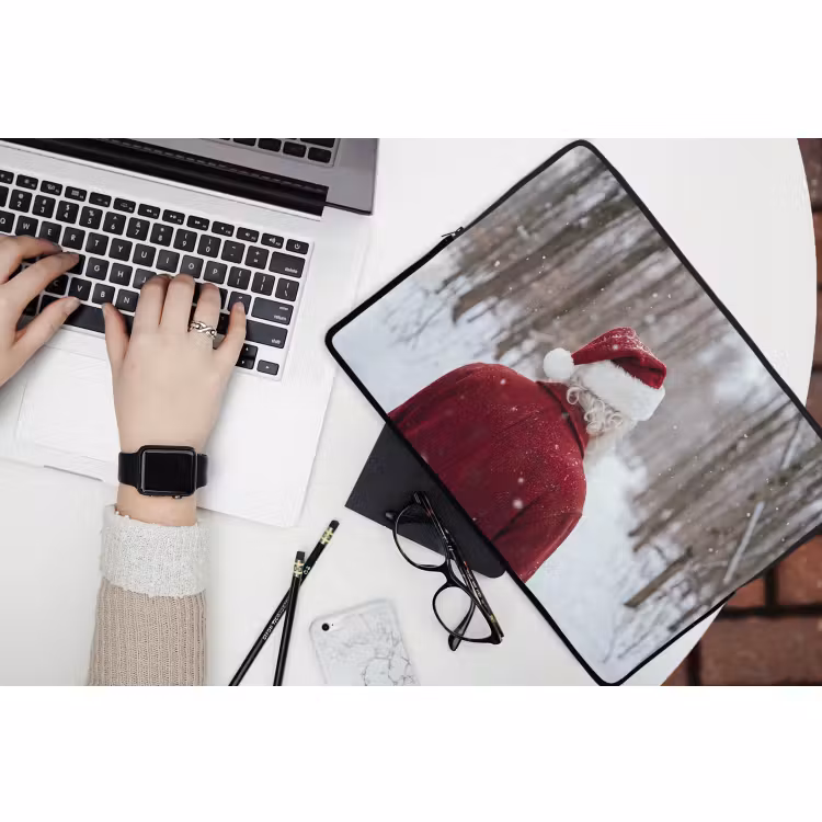 Laptophoes - Kerstman - Winter - Sneeuw — 3