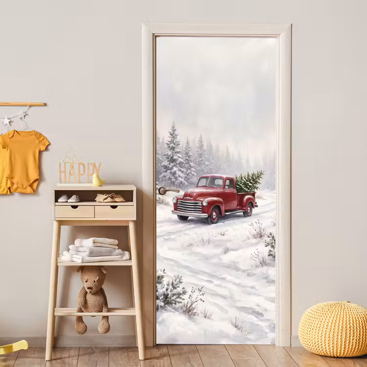 Deursticker - Auto - Besneeuwd - Bos — 6